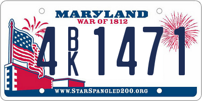MD license plate 4BK1471