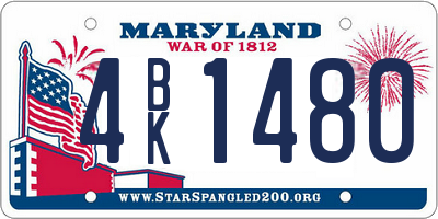 MD license plate 4BK1480