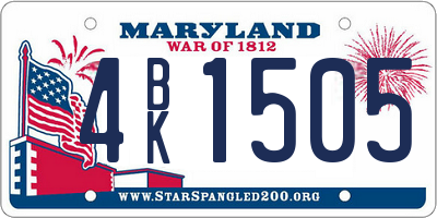 MD license plate 4BK1505