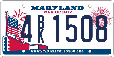MD license plate 4BK1508