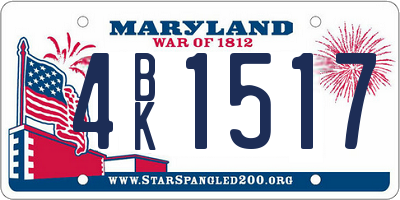 MD license plate 4BK1517