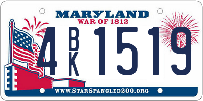 MD license plate 4BK1519