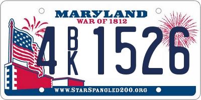 MD license plate 4BK1526
