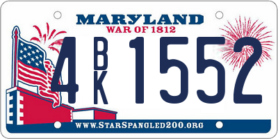 MD license plate 4BK1552