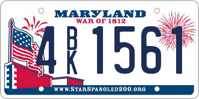 MD license plate 4BK1561