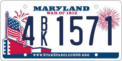 MD license plate 4BK1571