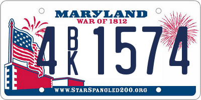 MD license plate 4BK1574