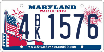 MD license plate 4BK1576