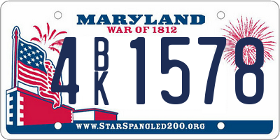 MD license plate 4BK1578