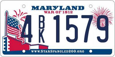 MD license plate 4BK1579
