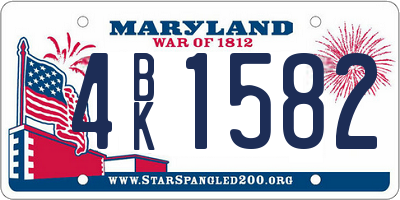 MD license plate 4BK1582