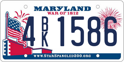 MD license plate 4BK1586