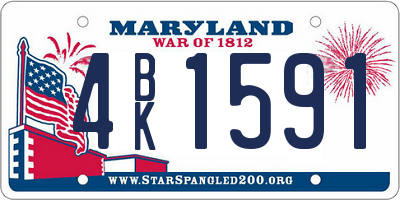 MD license plate 4BK1591