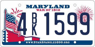 MD license plate 4BK1599