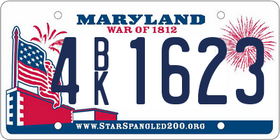 MD license plate 4BK1623
