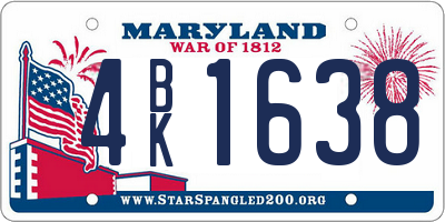 MD license plate 4BK1638