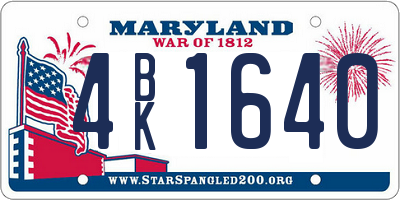 MD license plate 4BK1640