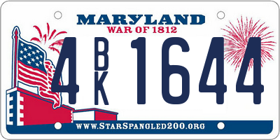 MD license plate 4BK1644