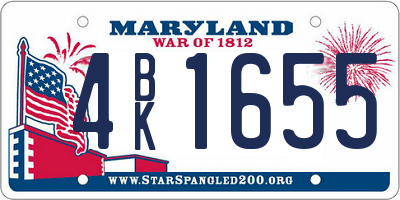 MD license plate 4BK1655