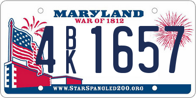 MD license plate 4BK1657