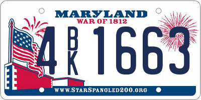MD license plate 4BK1663