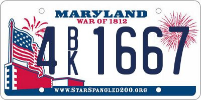 MD license plate 4BK1667