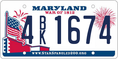 MD license plate 4BK1674