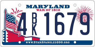 MD license plate 4BK1679