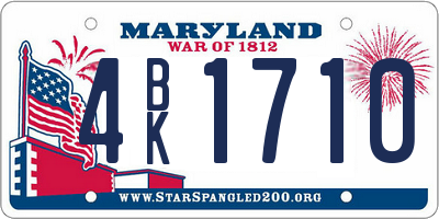 MD license plate 4BK1710