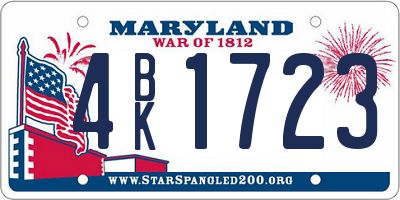 MD license plate 4BK1723