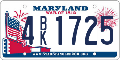 MD license plate 4BK1725