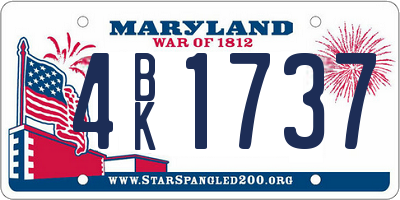 MD license plate 4BK1737
