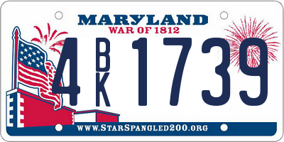 MD license plate 4BK1739