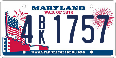 MD license plate 4BK1757