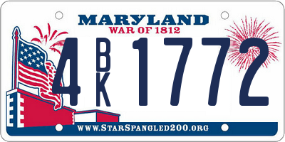 MD license plate 4BK1772