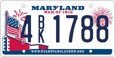 MD license plate 4BK1788