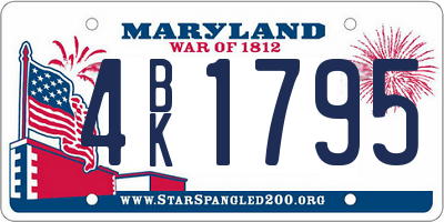 MD license plate 4BK1795