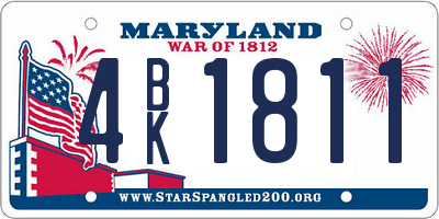 MD license plate 4BK1811