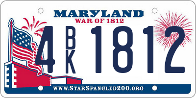 MD license plate 4BK1812
