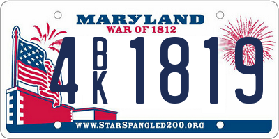 MD license plate 4BK1819