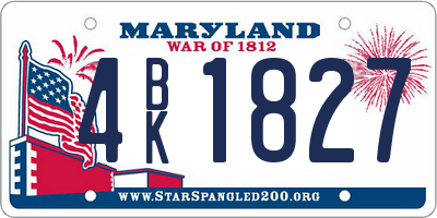 MD license plate 4BK1827