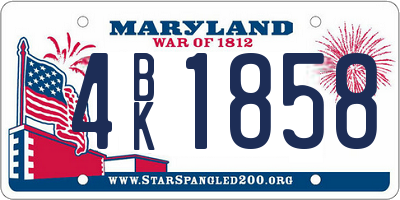 MD license plate 4BK1858