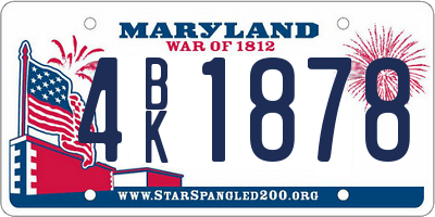 MD license plate 4BK1878