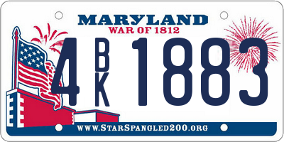 MD license plate 4BK1883