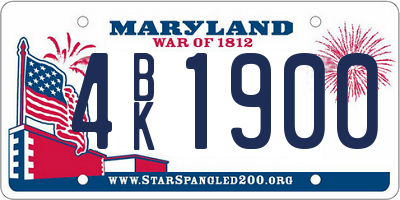 MD license plate 4BK1900