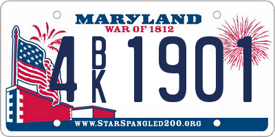 MD license plate 4BK1901