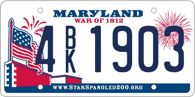 MD license plate 4BK1903