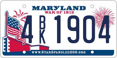 MD license plate 4BK1904