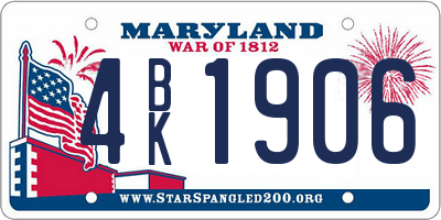 MD license plate 4BK1906