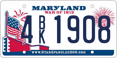 MD license plate 4BK1908